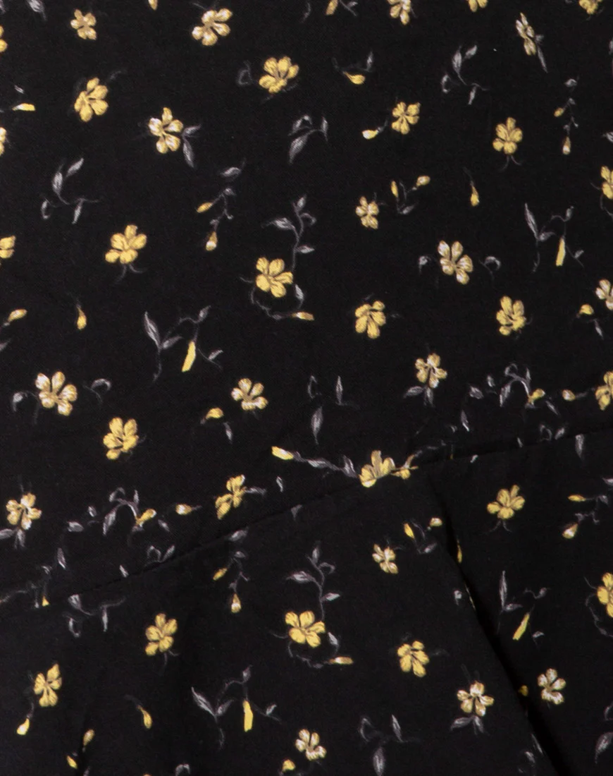 Gaelle Mini Skirt in Pretty Petal Black - Image 5