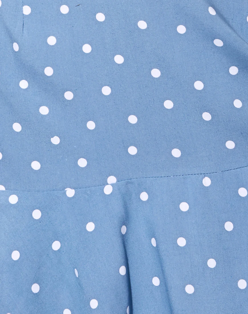 Gaelle A-Line Skirt in Skater Polka Blue - Image 5
