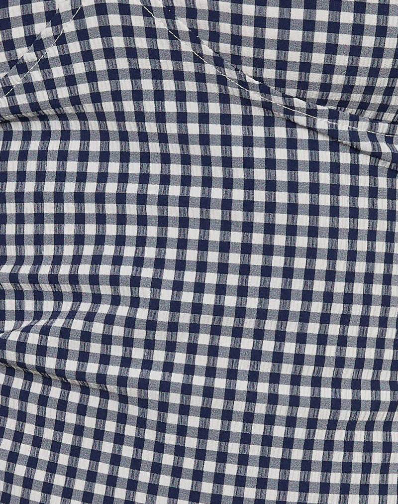 Gaika Cami Top in Seersucker Gingham Navy - Image 6