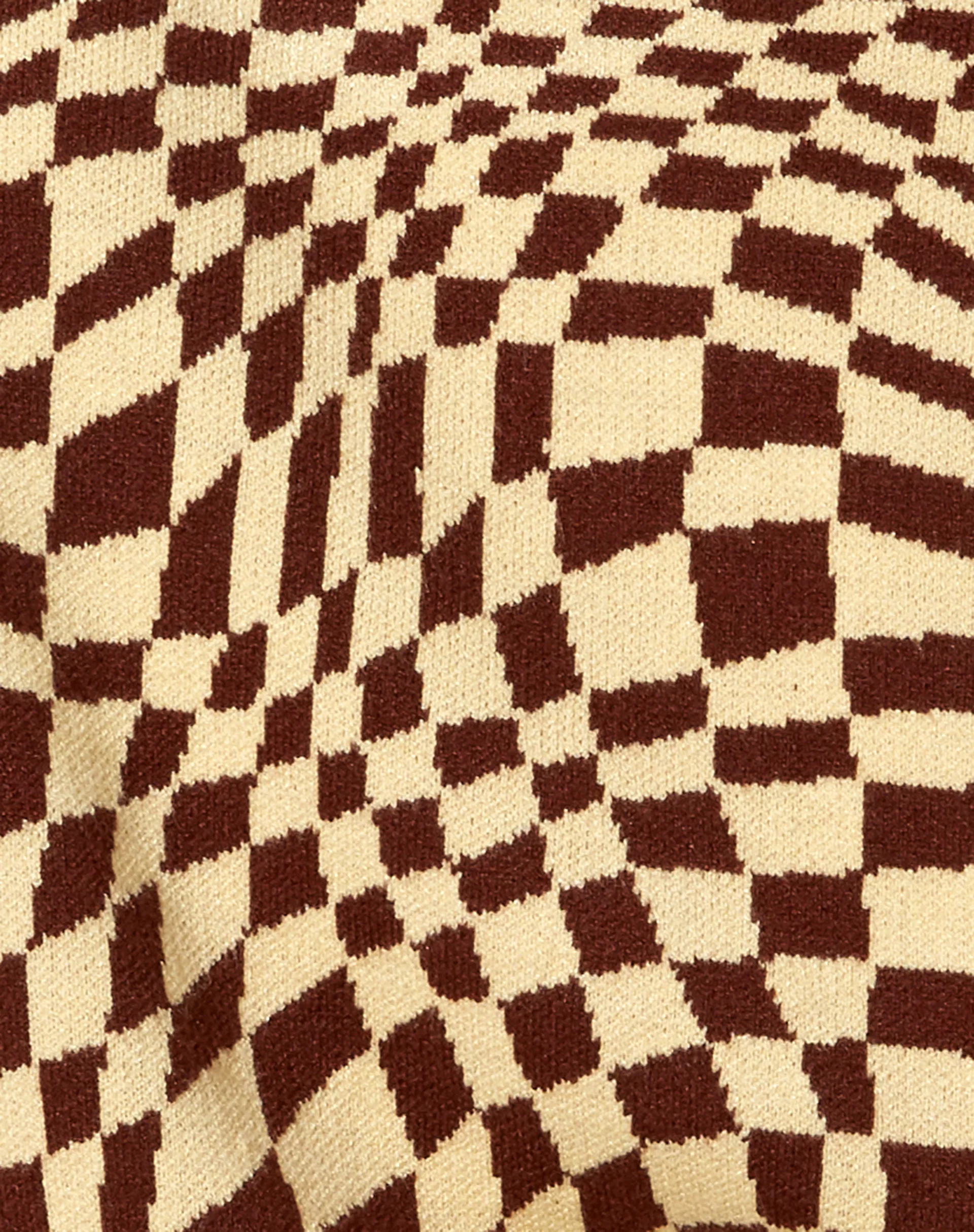 Gaira Vest Top in Knit Square Flag Coffee Quartz - Image 6