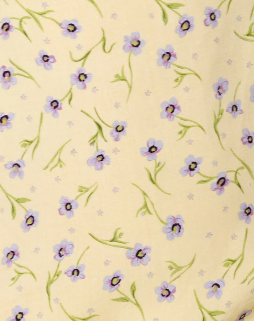Galaca Mini Dress in Wild Flower Lemon Drop - Image 5