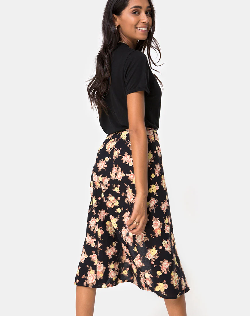 Gamaris Midi Skirt in Antique Rose Black - Image 5