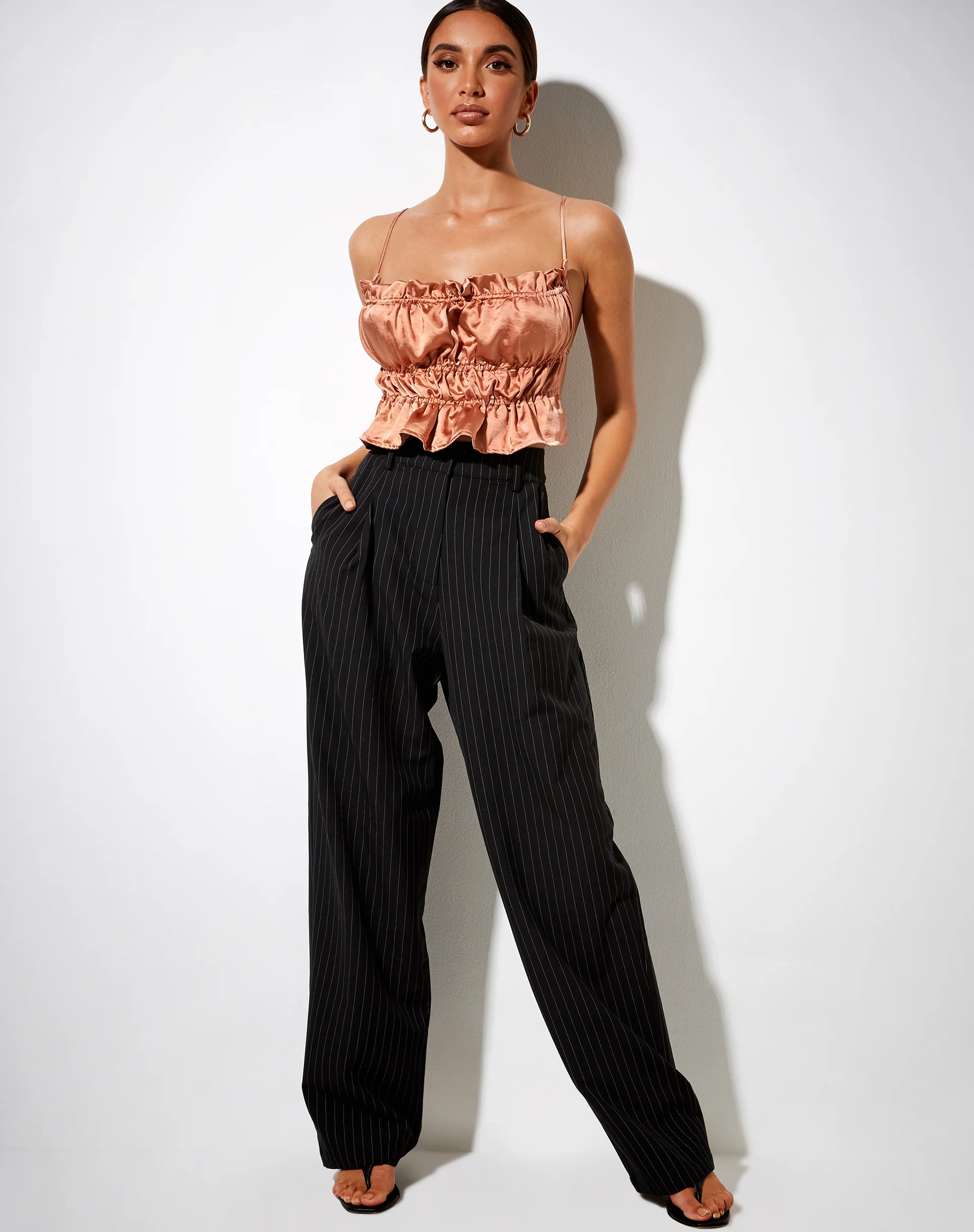 Gamera Cami Top in Satin Rose Gold - Image 3