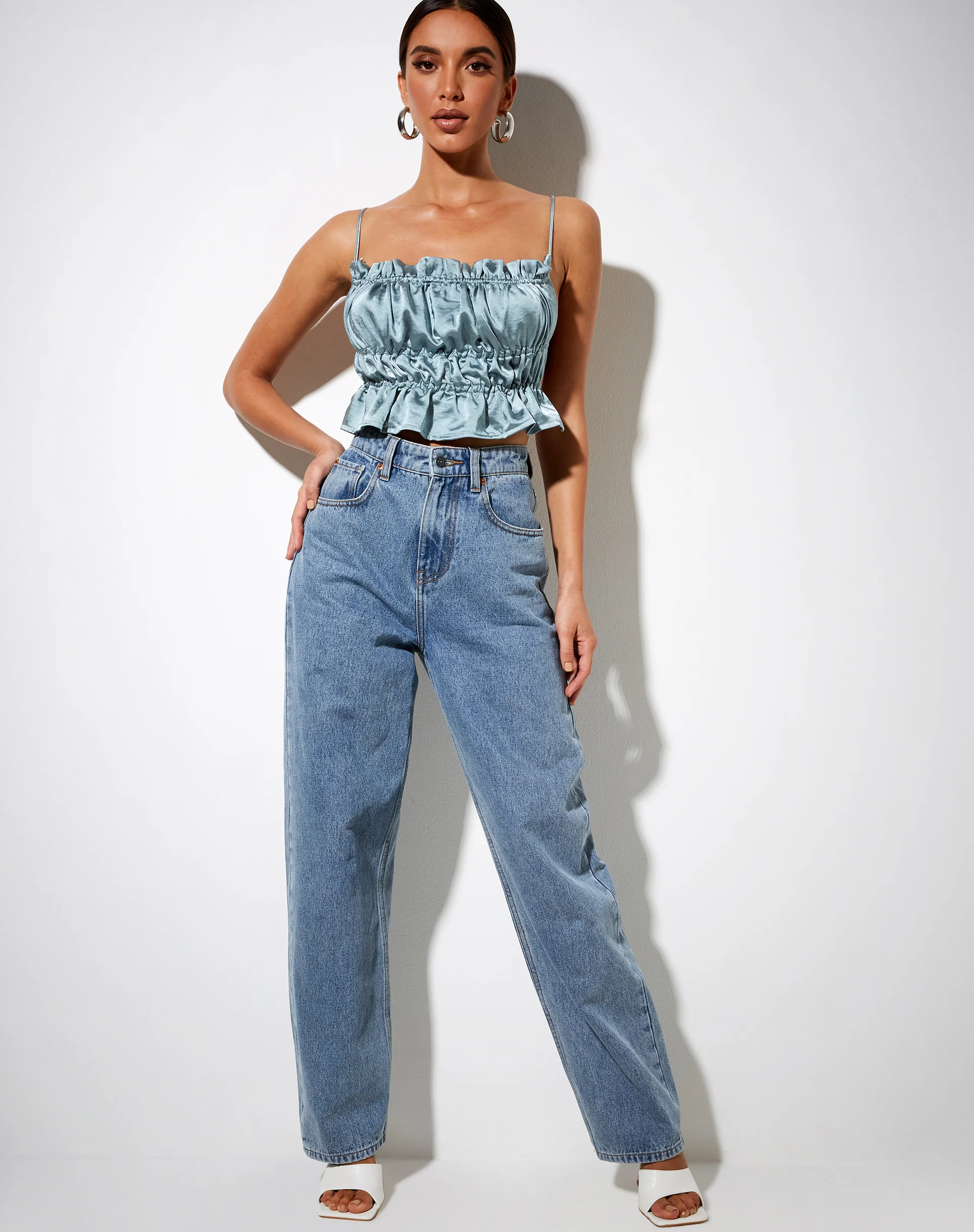Gamera Cami Top in Satin Silver - Image 4