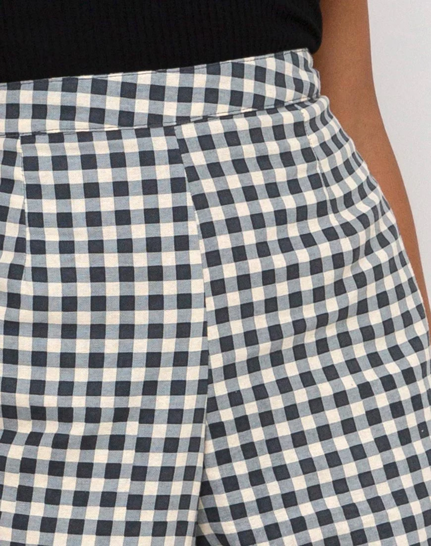 Gamila Culotte Trouser in Gingham Cream - Image 5