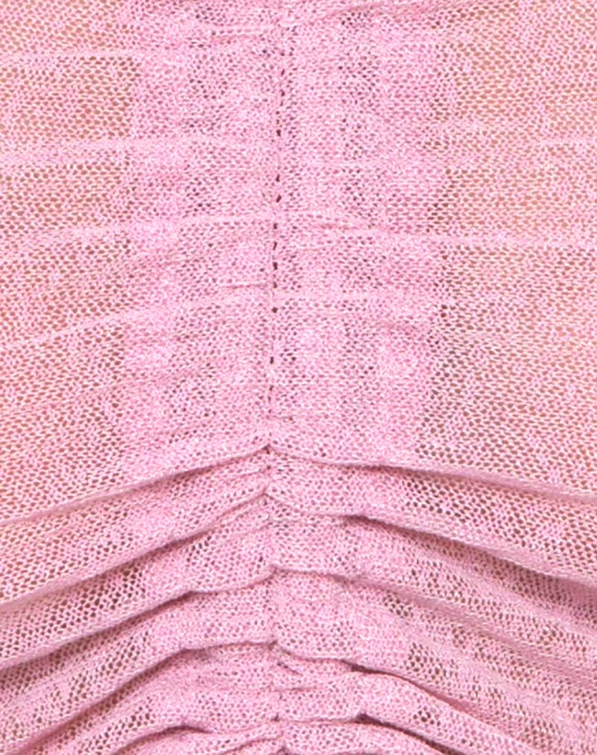 Ganida Crop Top in Sheer Knit Blush - Image 5