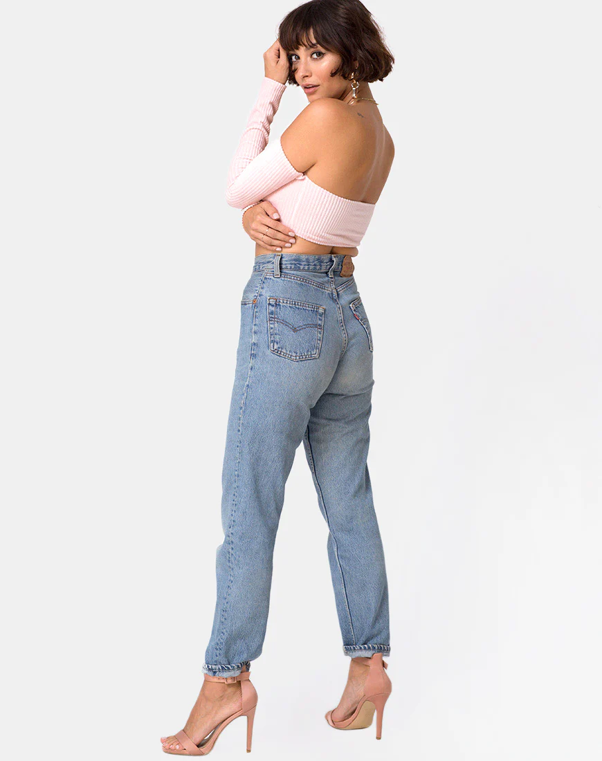 Ganis Long Sleeve Crop Top in Fluffy Knit Candy - Image 4