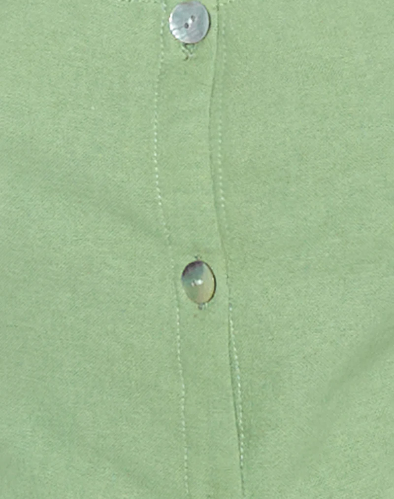 Ganita Vest in Linen Minty Green - Image 6