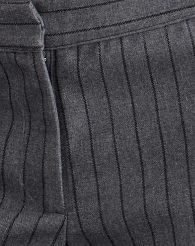 Ganta Slim Trouser in Pinstripe Charcoal - Image 6