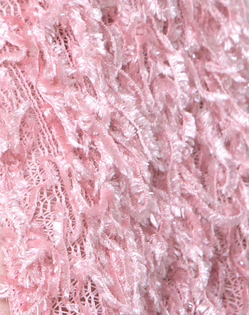 Gasta Cardi in Shaggy Knit sugar Pink - Image 5