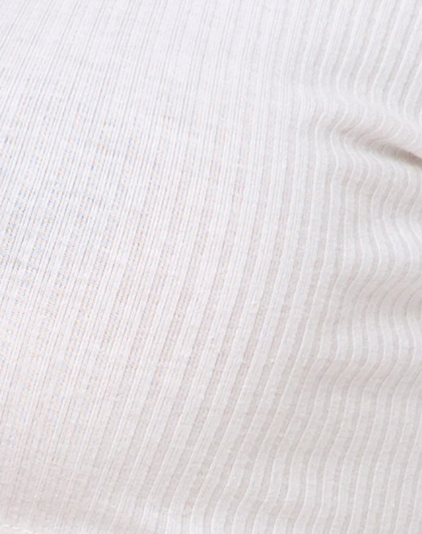 Gato Crop Top in Rib Ivory - Image 5