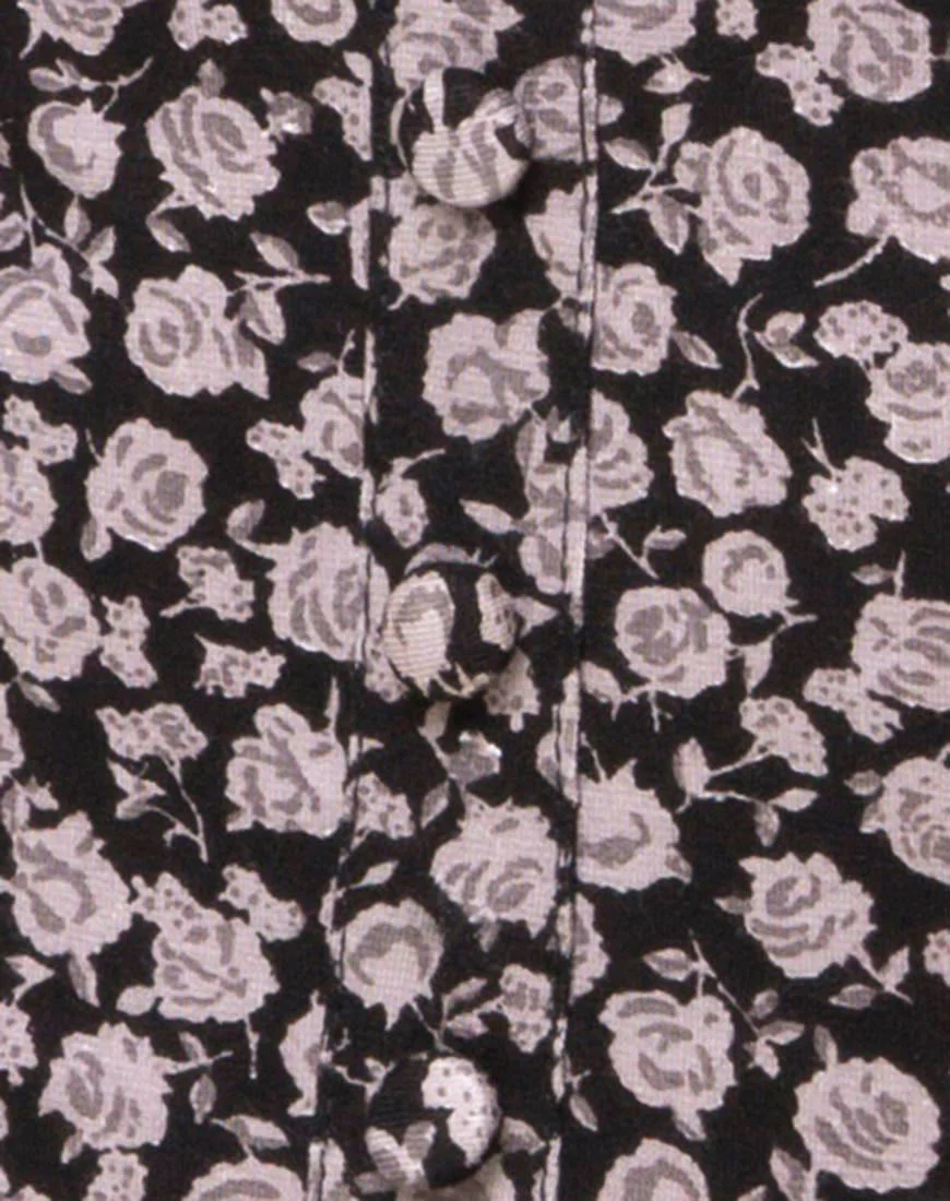 Gaton Bardot Bodice in Ditsy Rose Black - Image 5