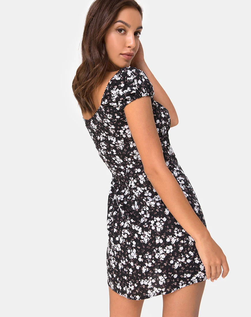 Gaval Mini Dress in Dark Wild Flower - Image 2
