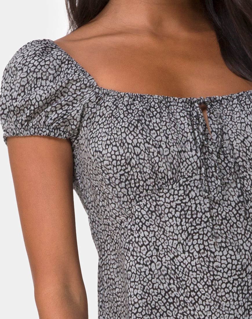Gaval Dress in Ditsy Leopard Grey - Image 5