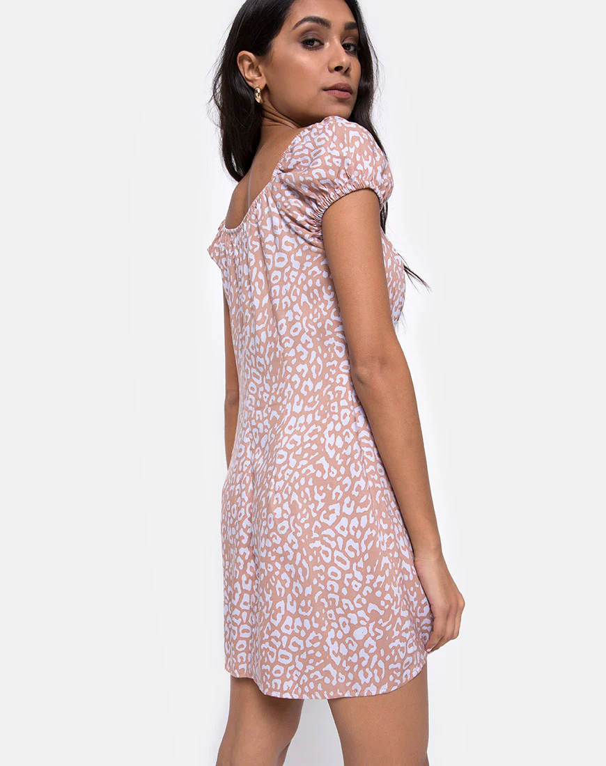 Gaval Mini Dress in Leopard Spot - Image 2
