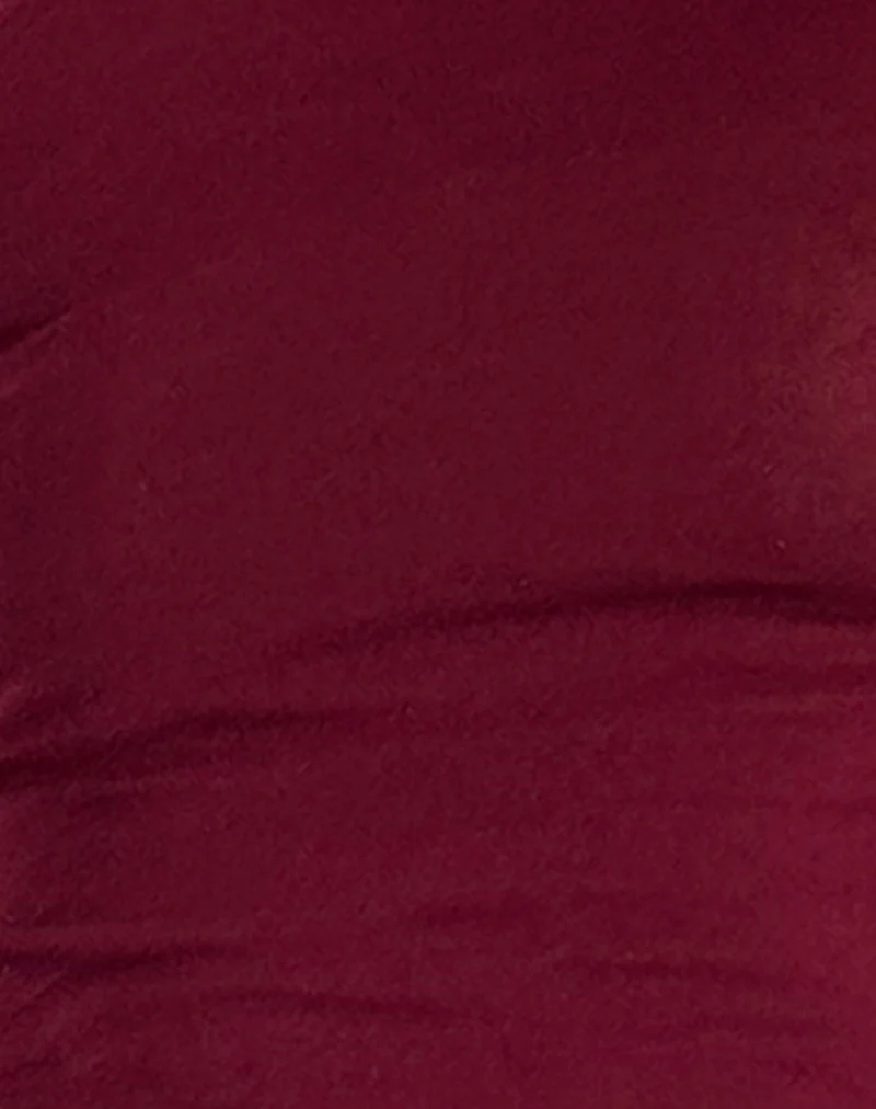 Gavya Bardot Long Sleeve Top in Burgundy - Image 5
