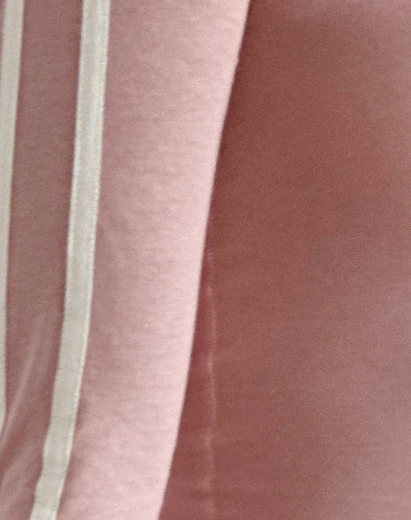 Gavya Bardot Long Sleeve Top in Pink Lady with White Stripe - Image 6