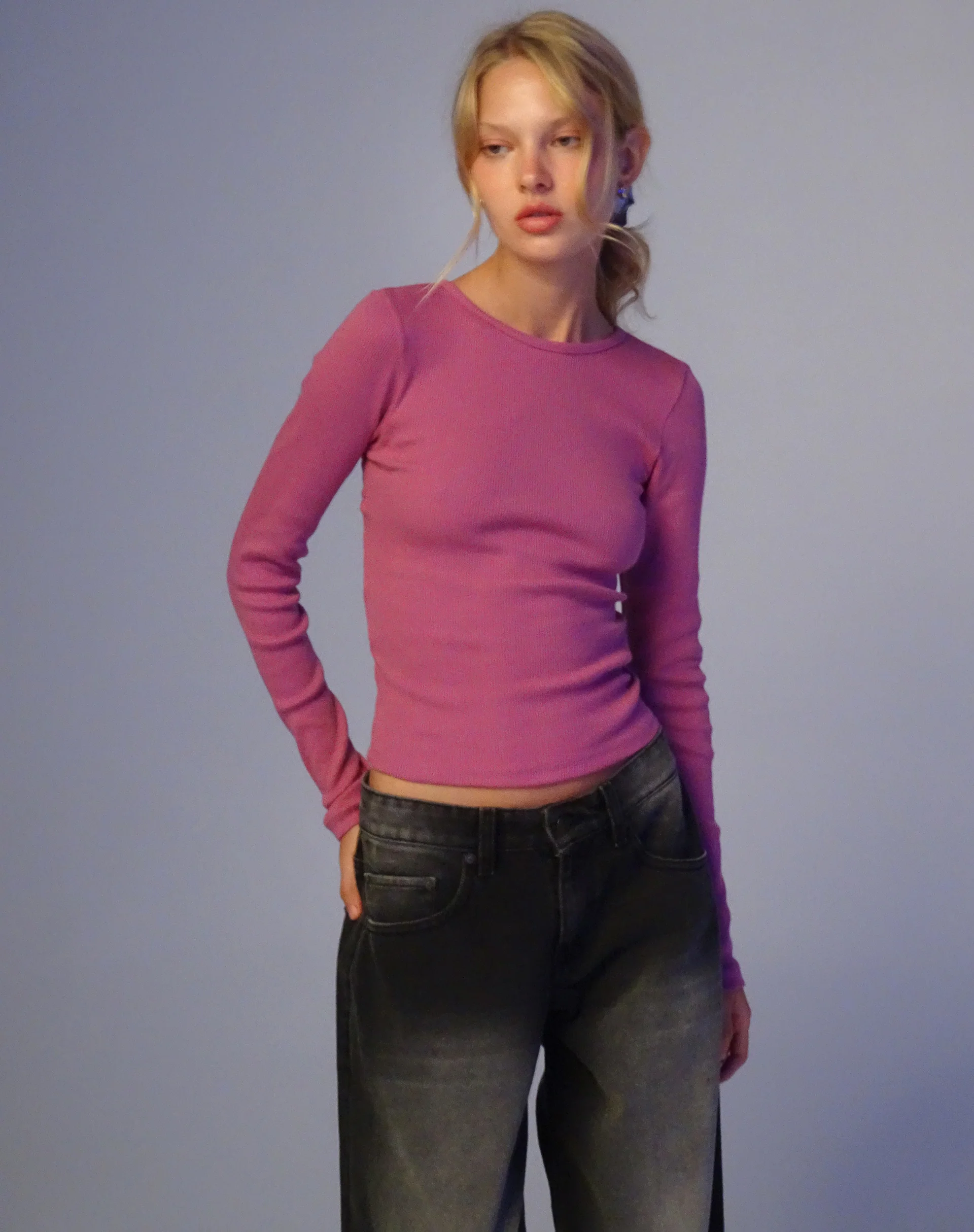 Gelbon Open Back Long Sleeve Top in Cashmere Pink - Image 3