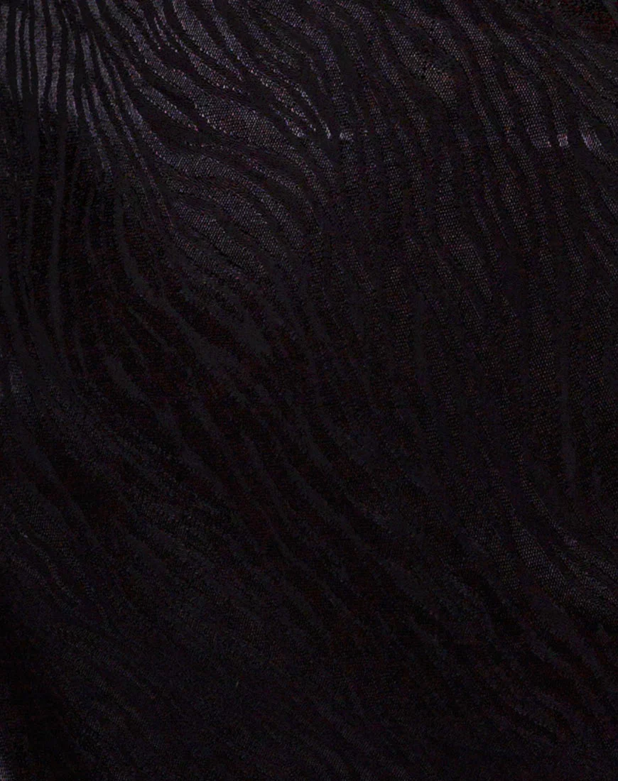 Gelina Bodycon Dress in Satin Zebra Black - Image 5