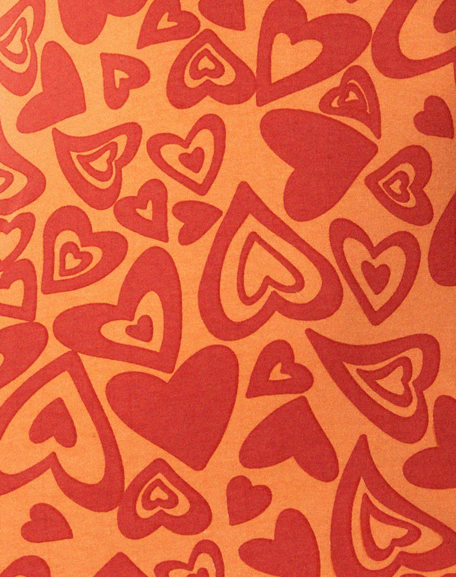 Gelis Short Sleeve Mini Dress in Retro Heart Orange - Image 5