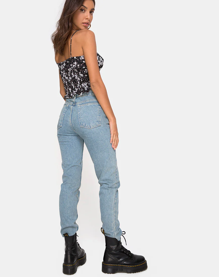 Gemala Top in Dark Wild Flower - Image 4