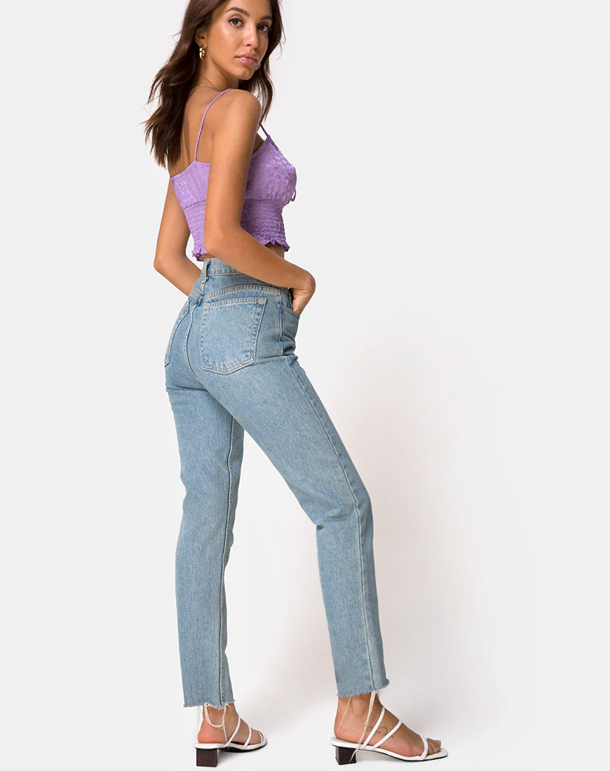 Gemala Cami Top in Satin Ditsy Rose Lavender - Image 4