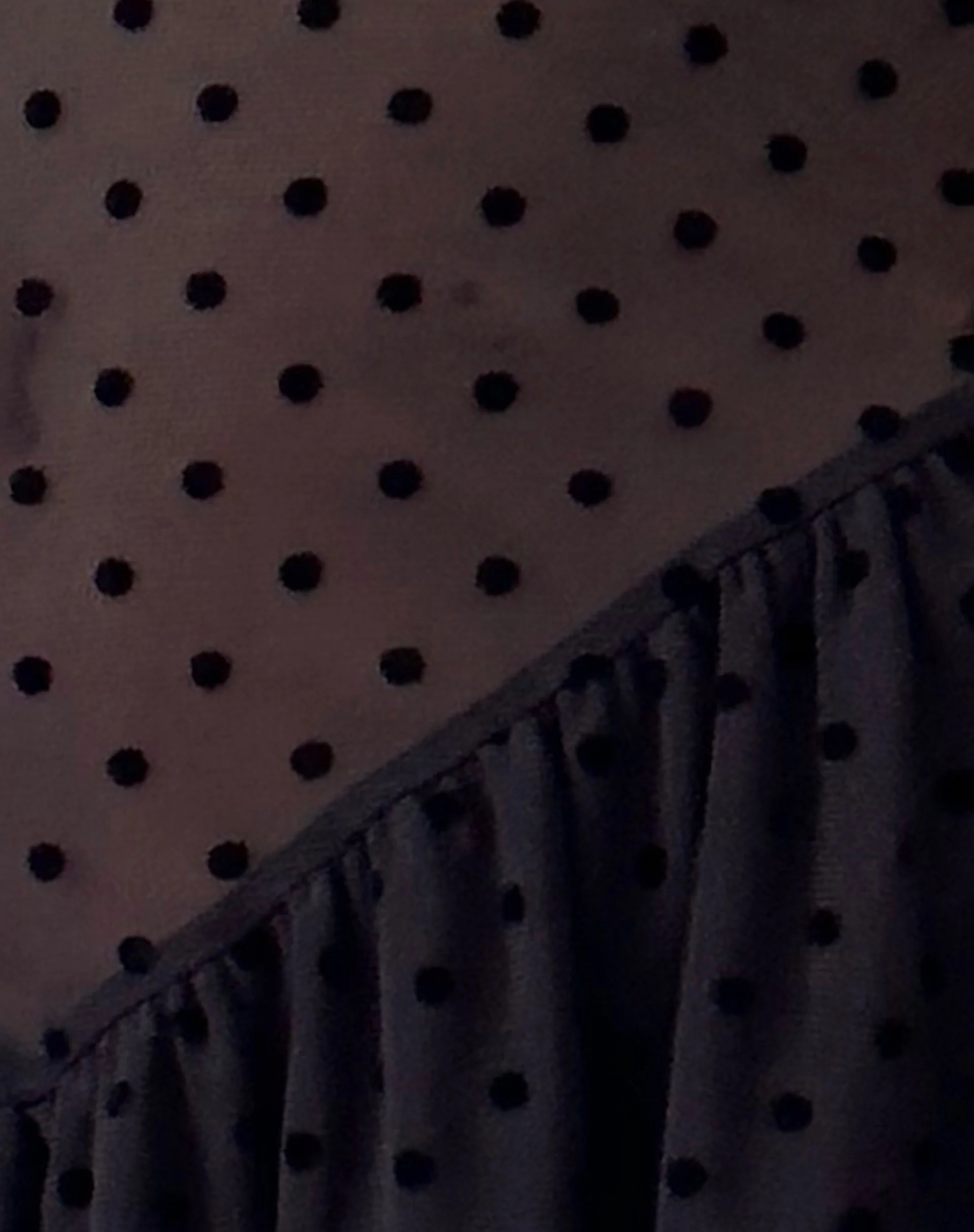 Geni Mini Dress in Polka Black Flock - Image 6