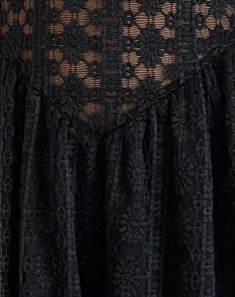 Geni Mini Dress in Regal Lace Black - Image 5