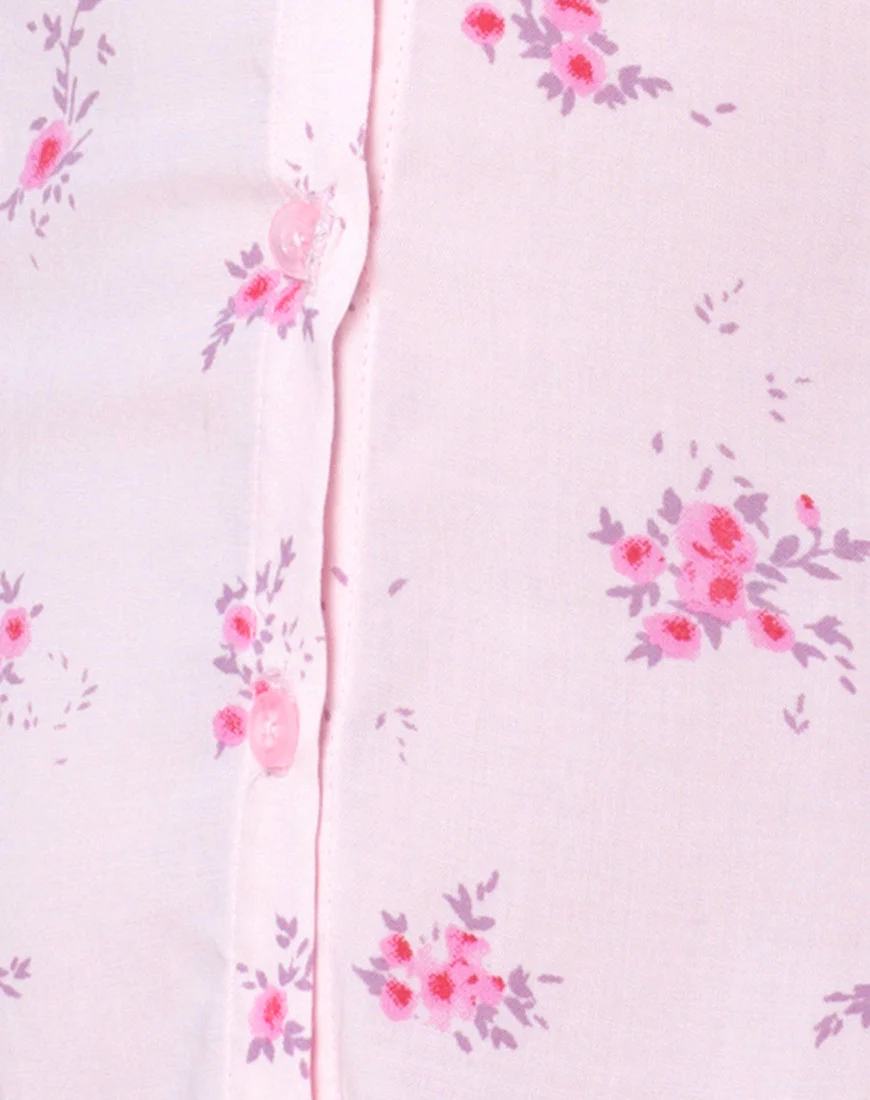 Gethy Slip Dress in Forget Me Not Floral Pink - Image 5