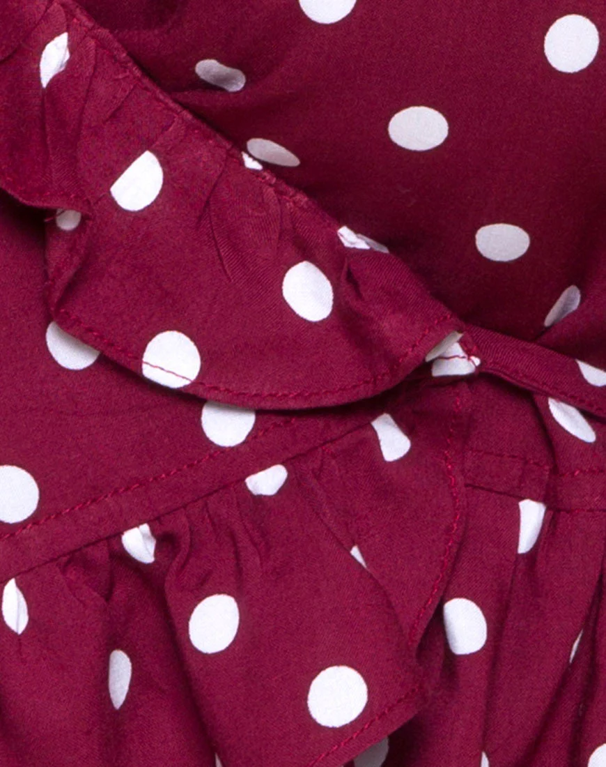 Giam Top in Medium Polka Wine - Image 5