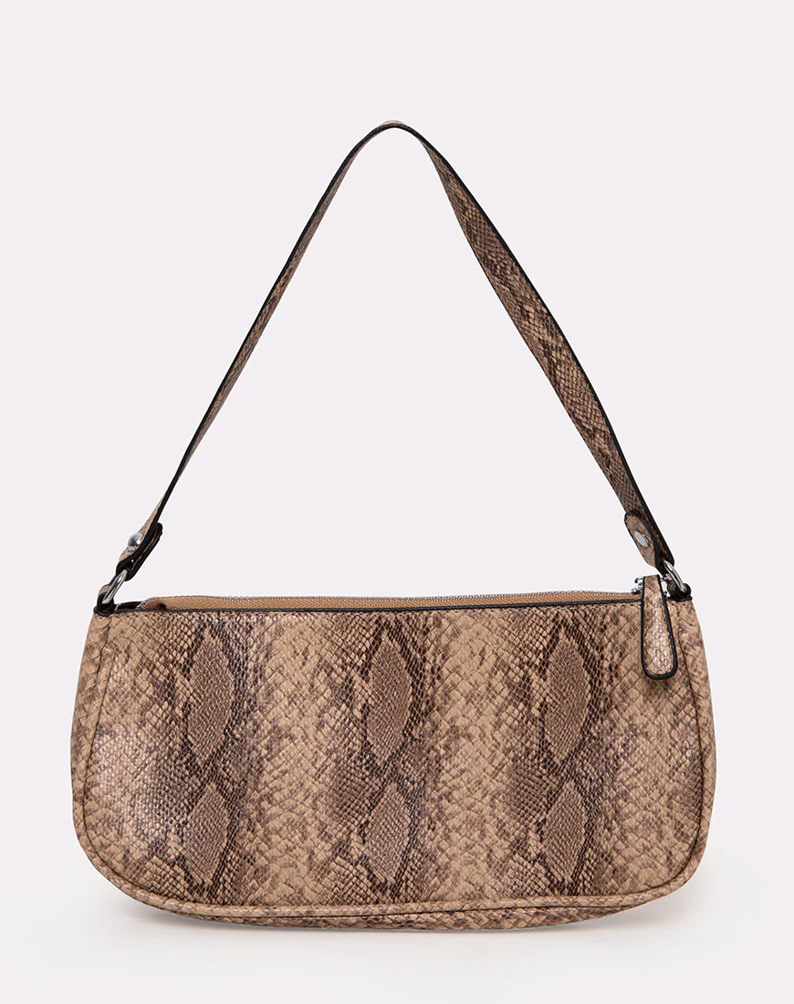 Gigi Shoulder Bag in Snake Beige - Image 2
