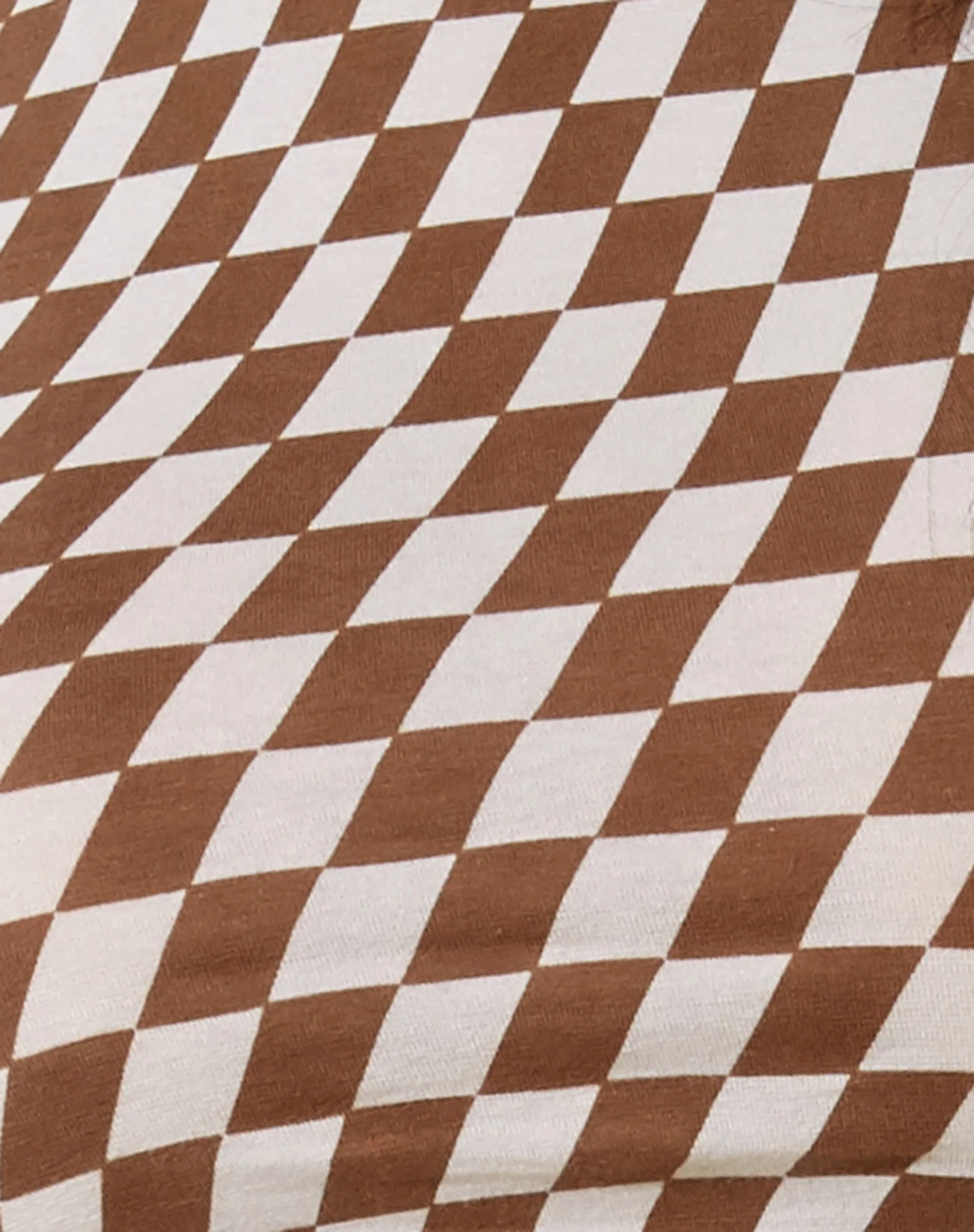 Gimon Crop Top in Diagonal Checker Tan and Ivory - Image 6