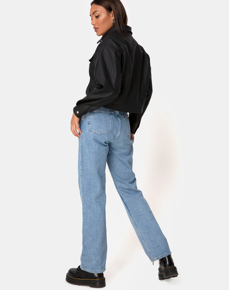 Gina Jacket in PU Black - Image 4