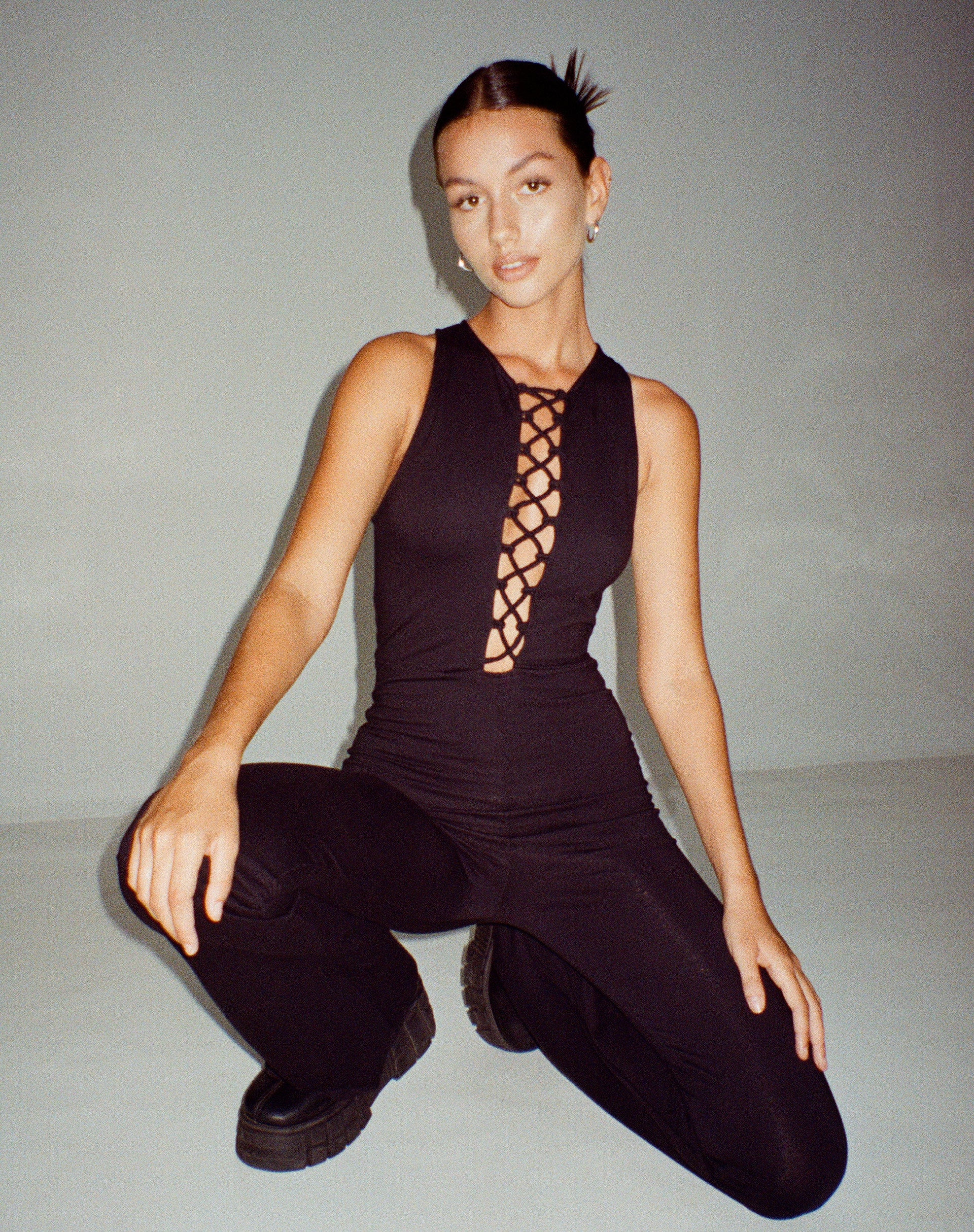 Ginevra Jumpsuit in Lycra Black - Image 3