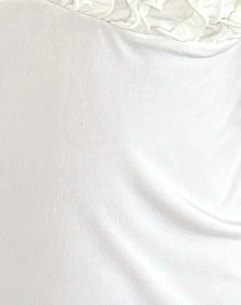 Gio Ruffle Cami Top in Slinky Ivory - Image 6