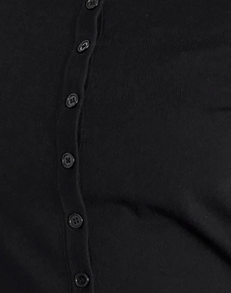 Giovanna Cardigan in Flat Knit Black - Image 6