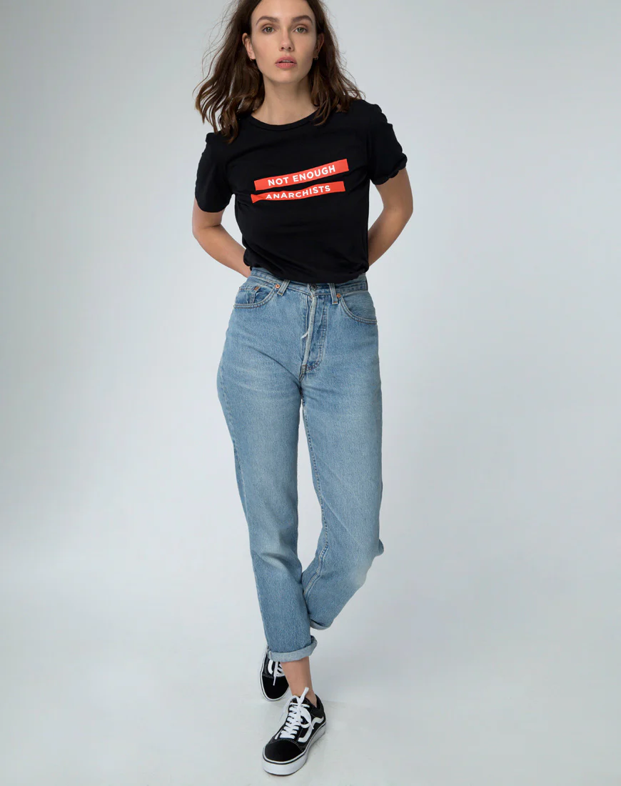 Girl Fit Tee in Not Enough Black - Image 3