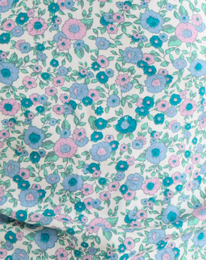 Giulia Knot Halterneck Top in Flower Power Blue - Image 5