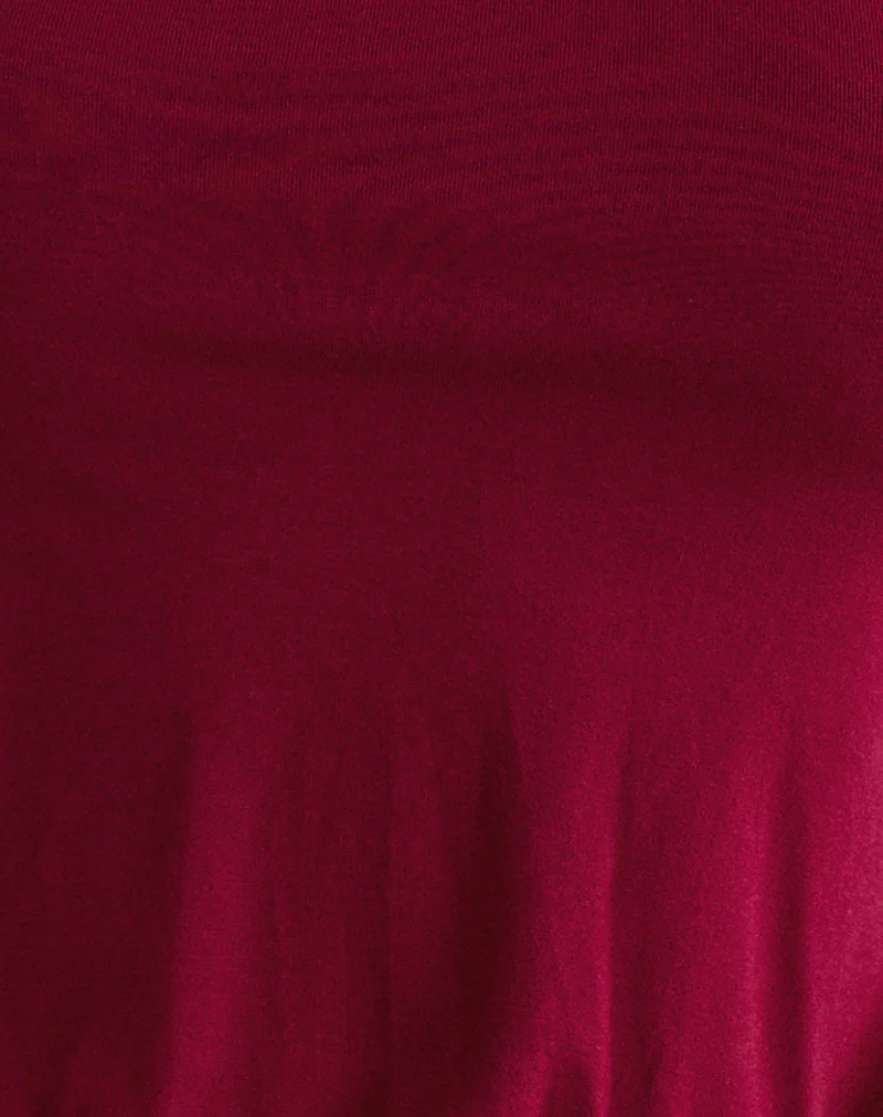 Giunea Knot Halter Top in Burgundy - Image 6