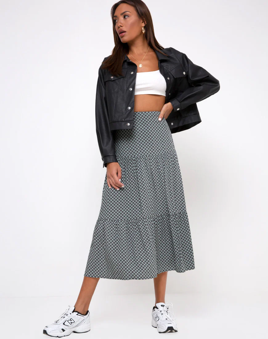 Gleas Skirt in Check it Out Green - Image 3