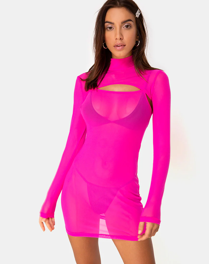 Glesia Dress Fluro Pink - Image 2