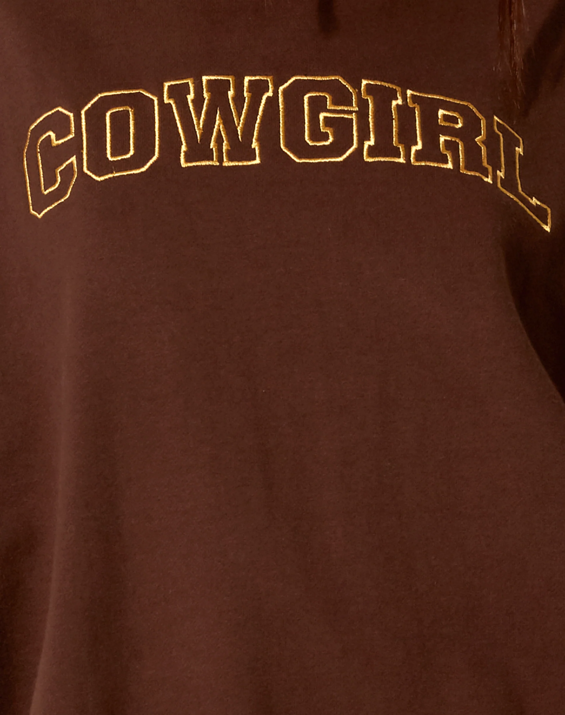 Glo Sweatshirt in Deep Mahogany with 'Cowgirl' Gold Embro - Image 8