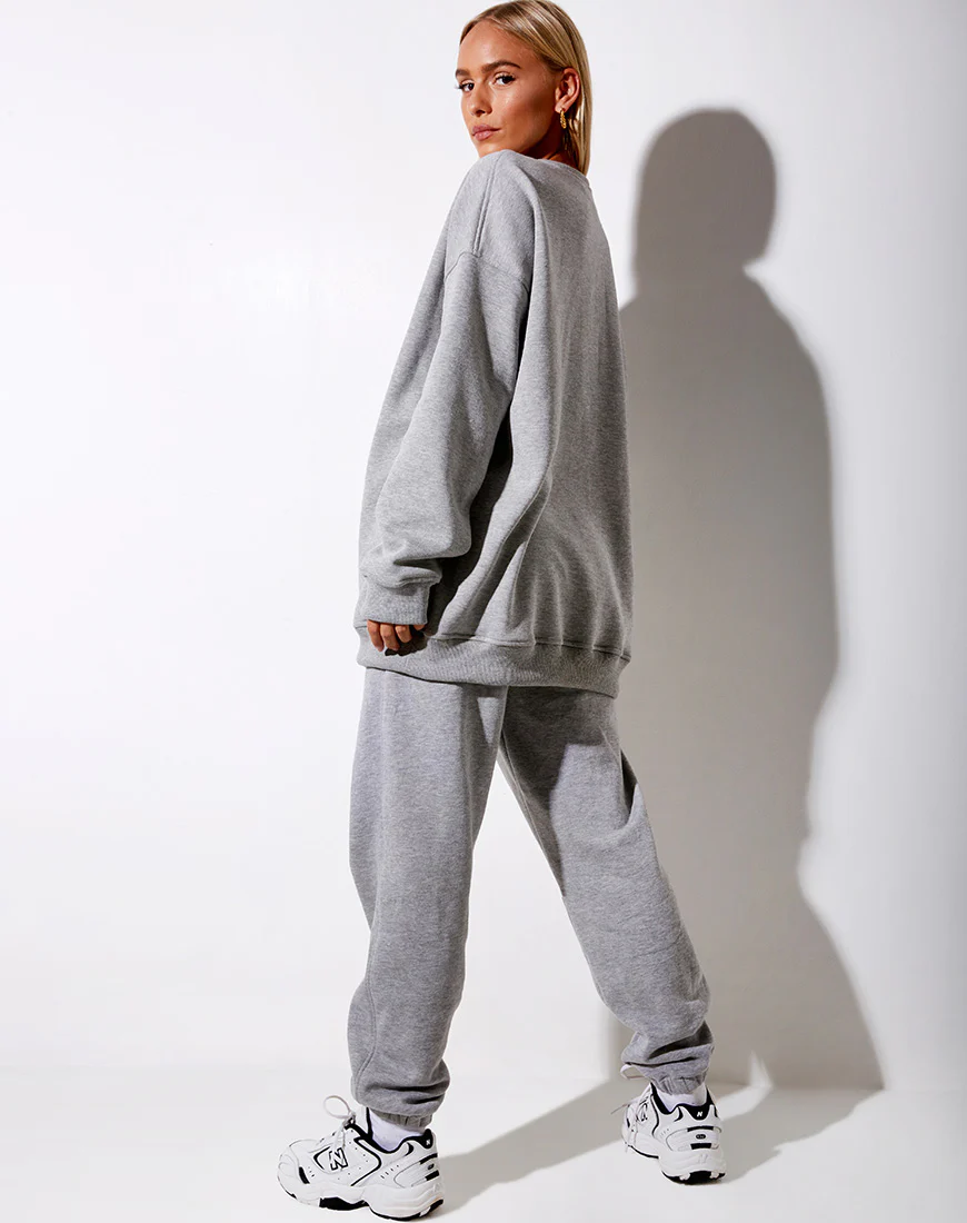 Glo Sweatshirt in Greymarl 'Angel' Embro in Burgundy - Image 6