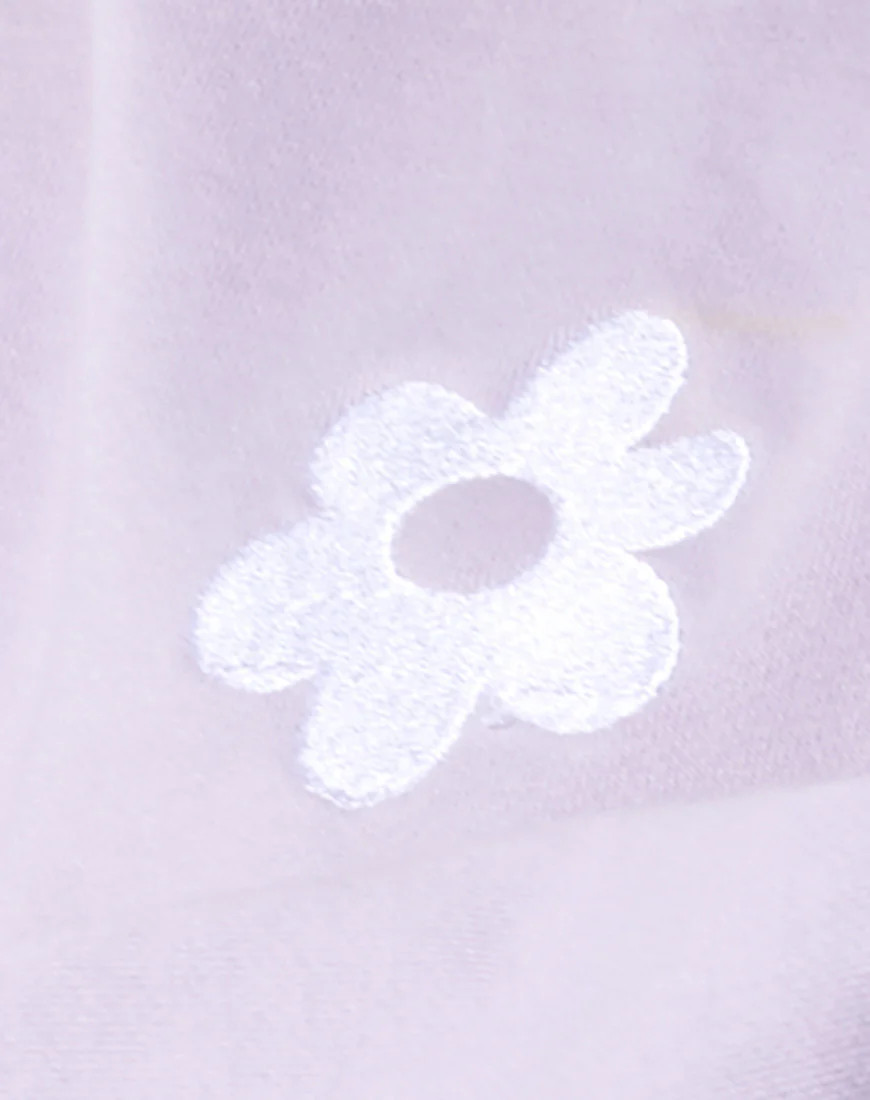 Glo Sweatshirt in Pastel Lilac Daisy Embro - Image 5