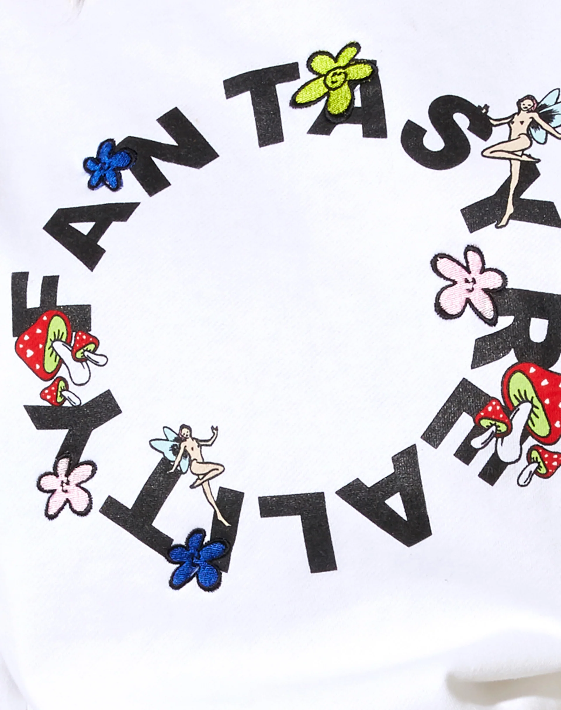 Glo Sweatshirt in White Fantasy Reality Mix Print and Embroidery - Image 5