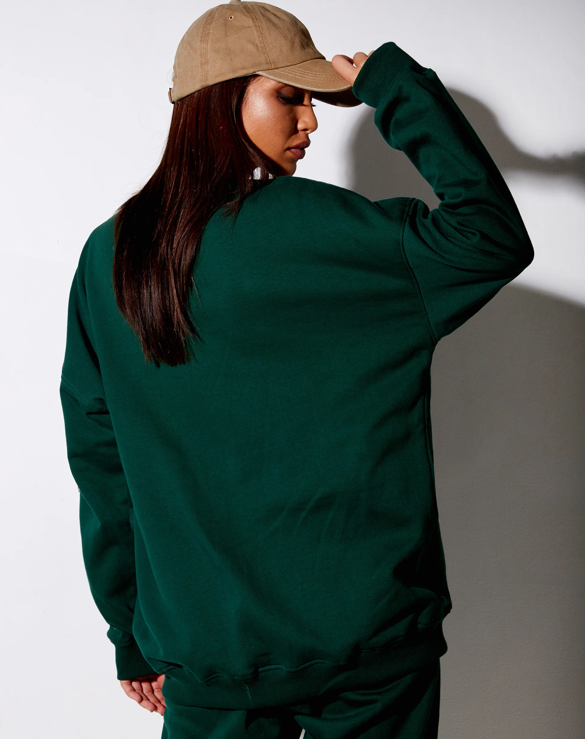 Glo Sweatshirt in Bottle Green with 'Take Care Of Yourself' Embro - Image 4