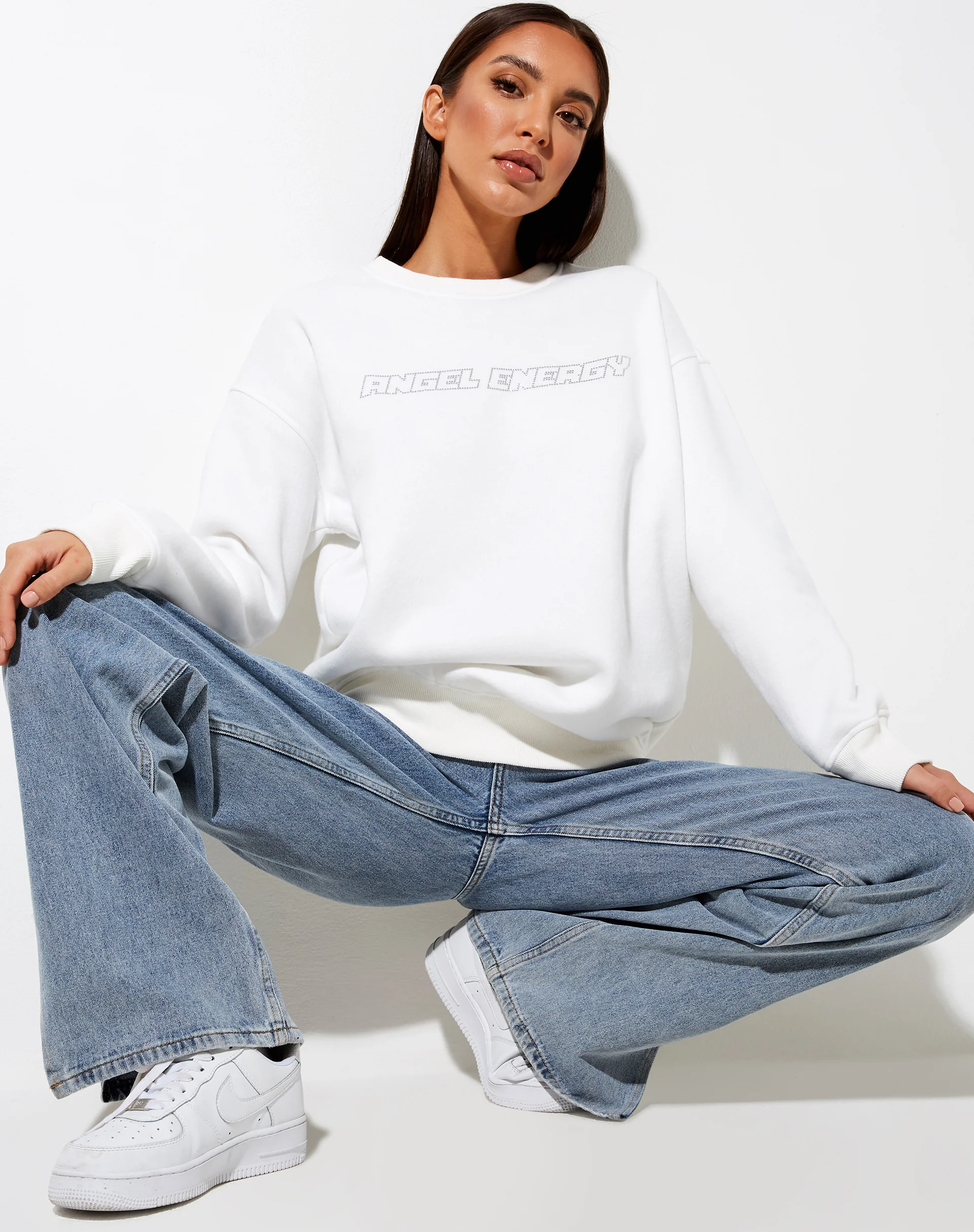 Glowee Sweatshirt in Warm White 'Angel Energy' Hotfix - Image 2