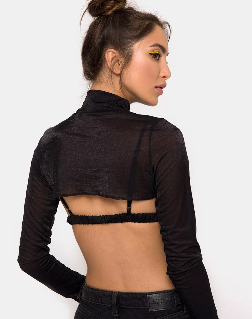 Gola Top in Sheer Mesh Black - Image 2