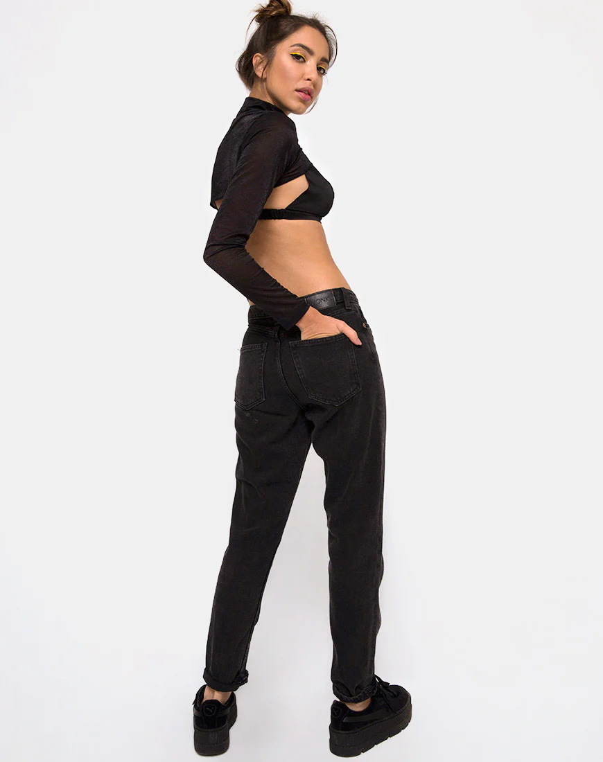 Gola Top in Sheer Mesh Black - Image 4