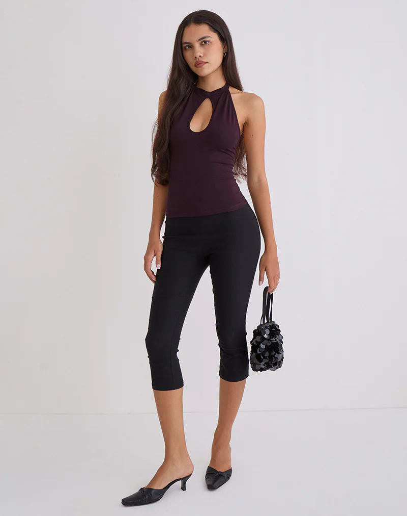 Gretita High Neck Top in Jersey Redwood - Image 2